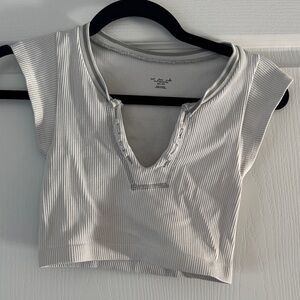 Urban Outfitters Gray Ribbed Crop Top